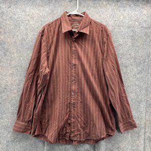 Indigo Palms Shirt Men Extra Large Adult Brown Casual Button Down Outdoors